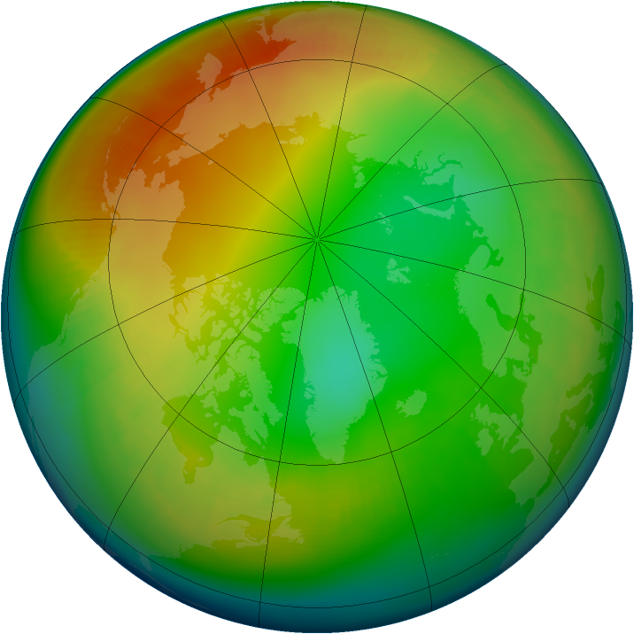 Arctic ozone map for January 2003
